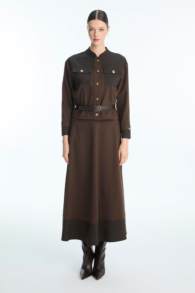 Zühre Cep Detaylı Bel Kemerli Ikili Kahve Takım 1671