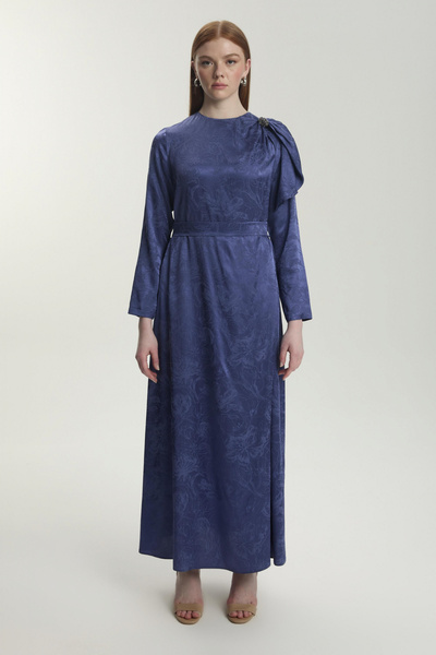 Zühre Φόρεμα λεβάντας με λεπτομέρεια στους ώμους από ζακάρ 0514