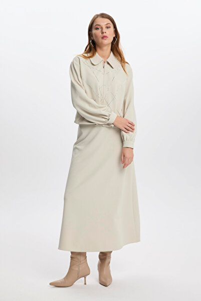 Zühre Gömlek Yaka Fermuarlı Ikili Taş Takım 1378