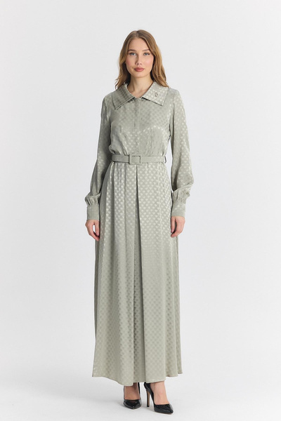 Zühre Φόρεμα Ζακάρ με Λεπτομέρεια Ζώνης 0489