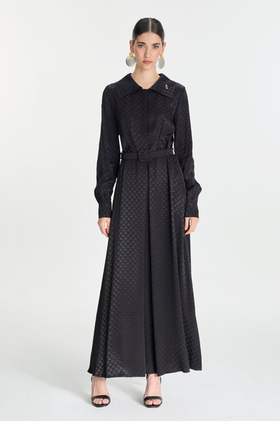 Zühre Μαύρο Φόρεμα με Λεπτομέρεια Ζώνης Ζακάρ 0489