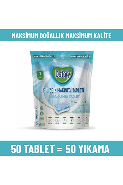 DATOLY Bulaşık Makinesi Deterjanı - 50 Tablet 50 Yıkama doğal vegan yerli üretim