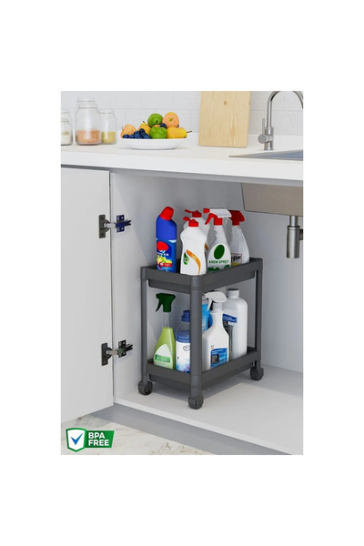 Hesaplı Kasa وحدة رفوف سوداء بعجلات تحت المنضدة