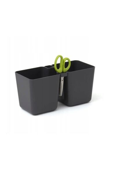 Prosperplast Ghiveci decorativ de flori, dublu, antracit, 2.5 L, 24.4x11x12 c...