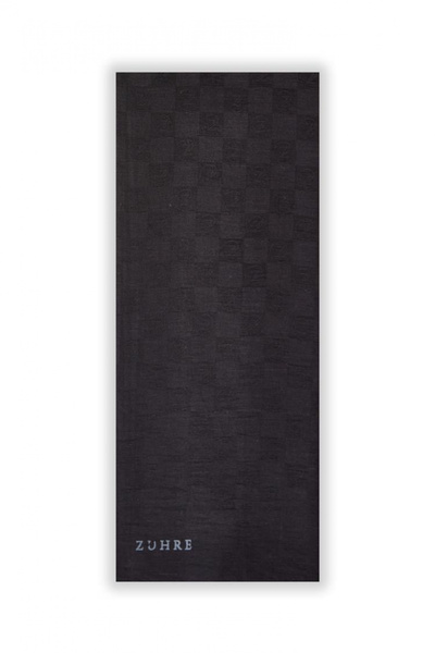 Zühre Monogram Desenli Seher Siyah Şal 0106