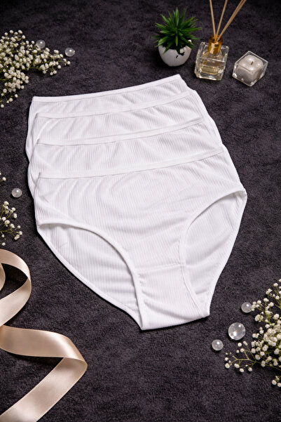 Merzu kadın büyük beden penye esnek kilot paket içi 4 lü