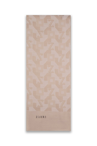Zühre Geometrik Desenli Bej Şal 0034