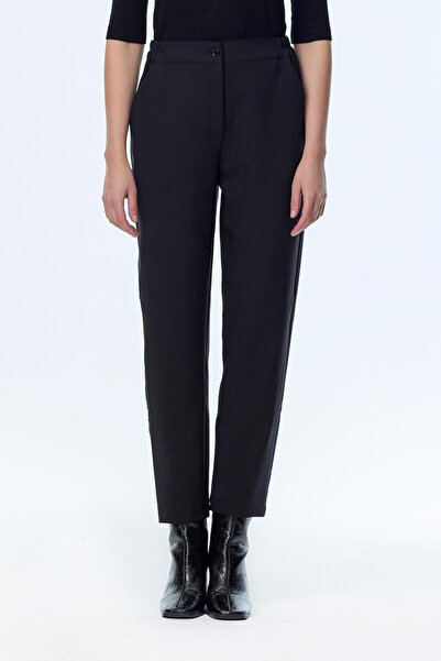 Zühre Elastic Waist Black Trousers 0259