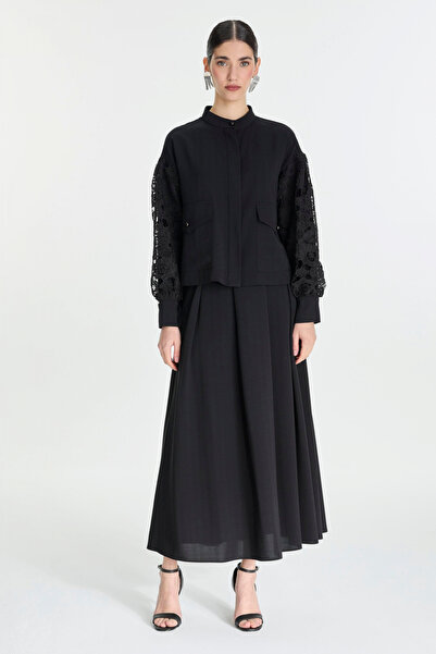 Zühre Διπλό Μαύρο Σετ με Δαντελένια Λεπτομέρεια 1506