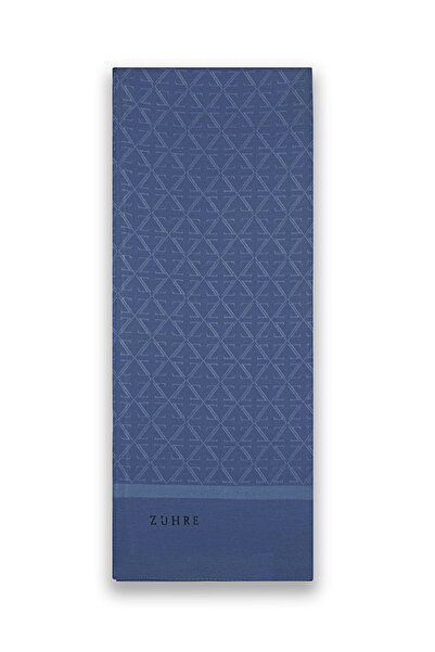 Zühre Monogram Patterned 0053 Indigo Shawl 0052