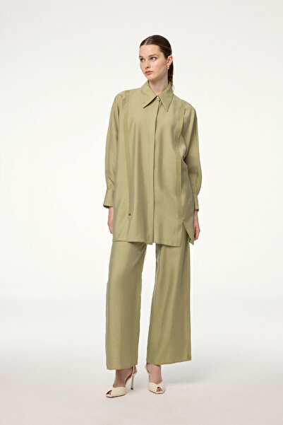 Zühre Şerit Taş Detaylı Ikili Yeşil Takım 1532