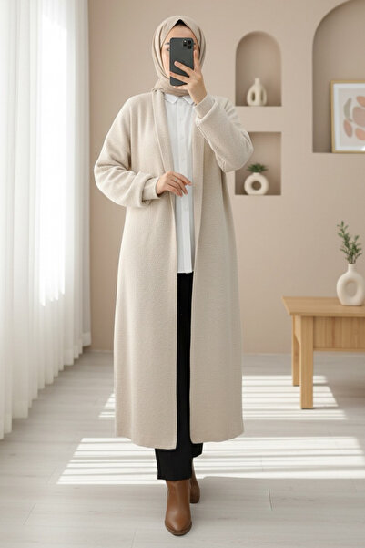 HİJABAYA Μακριά, χαλαρή, μαλακή ζακέτα με γιακά