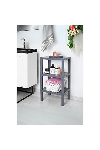 Hesaplı Kasa 3 Katlı Dikey Raf Düzenleyici Plastik Raf Ünitesi Siyah, Kitaplı...