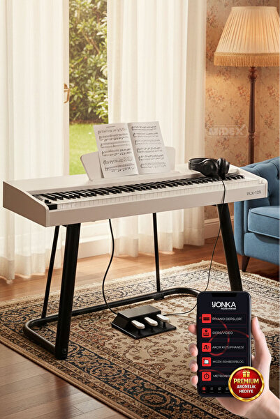 Midex Plx-125wh Taşınabilir Dijital Piyano Tuş Hassasiyetli 88 Tuş Bluetooth ...