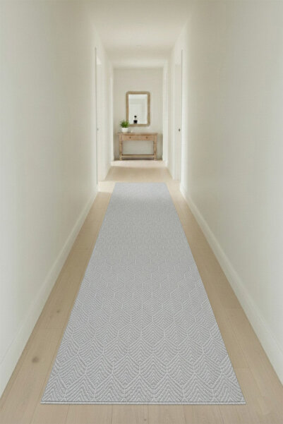 Raschel Carpet Yaprak Açık Gri Emboss Premium Seri Yeni Nesil Kaymaz Taban Je...