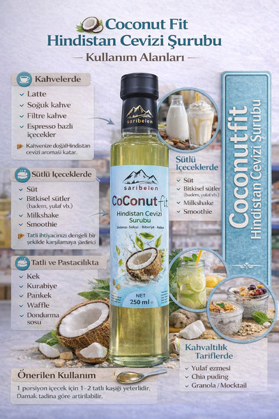 sarıbelen Coconut Fit Hindistan Cevizi Şurubu Mix 250 ml