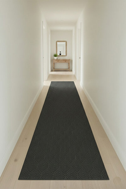 Leaf Dark Grey Emboss Premium Series New Generation Anti-Slip Sole Gel Sole Carpet Runner Entry Hall