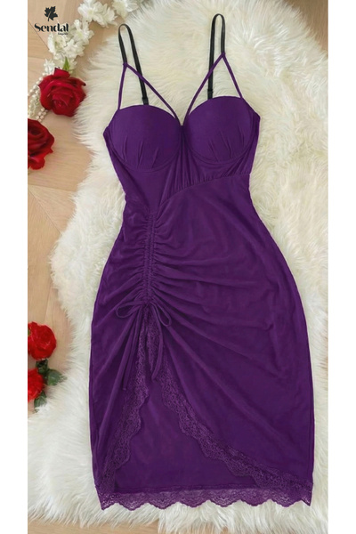 Generic Short lingerie dress with a feminine design, featuring ruffles and si...