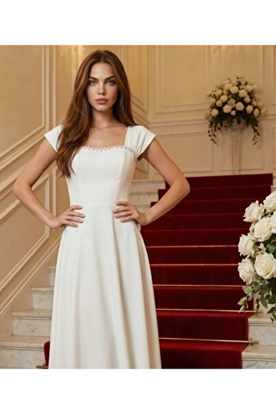 OLSAMODA Women's Atlas Fabric Long Skirt with Stone Accessories, Flawed Dress...