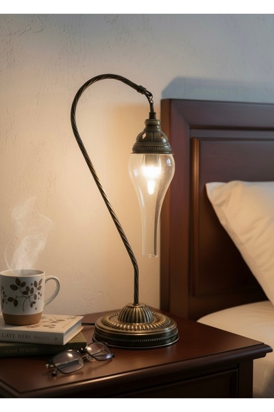 YILDIZ Eskitme Masaüstü Deveboynu Gaz Lambası | Dekoratif Otantik Masa Ve Kom...