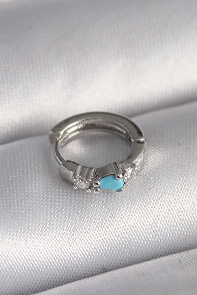 Skygo 316L Çelik Gümüş Renk Zirkon Taşlı Mavi Boncuk Detay Tragus Piercing - ...