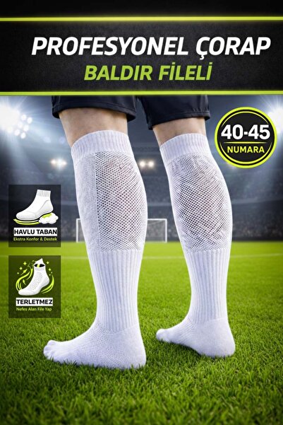 Liggo Profesyonel Futbol Maç Çorabı Baldır Fileli Tozluk Konç Halısaha Çorabı