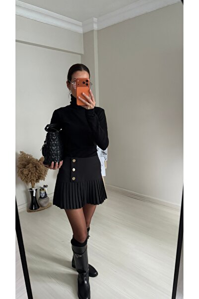 NK SİYAH Pileli Mini Şort Etek / Tennis Club