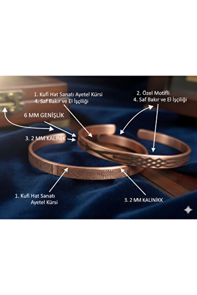 Neefy 2 ADET 1 ADET SADE VE ŞIK 1 ADET KUFİ SANATIYLA YAZILMIŞ AYET EL KÜRSİ ...