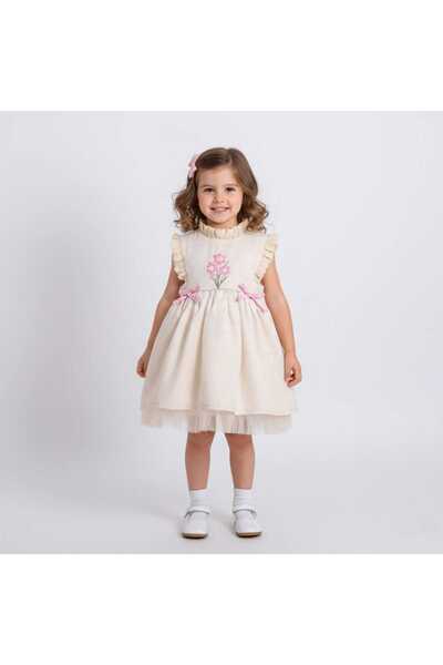 ministok فستان بناتي بتفاصيل تطريز فلورا