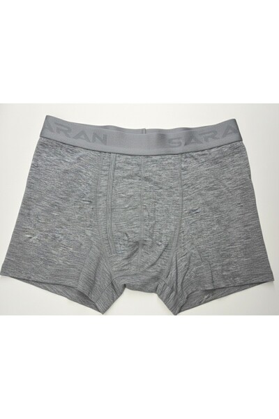 Saran Erkek Boxer 3’lü Paket Pamuk Likralı Gri