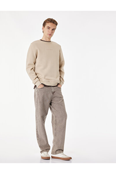 Koton Regular Fit Uzun Kollu Basic Şardonlu Bisiklet Yaka Sweatshirt