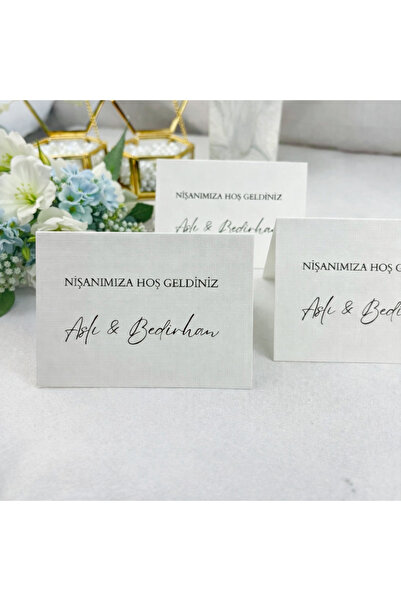 Bianı Tasarım Söz, Nişan, Düğün, Kına Masa Kartı 10 Adet