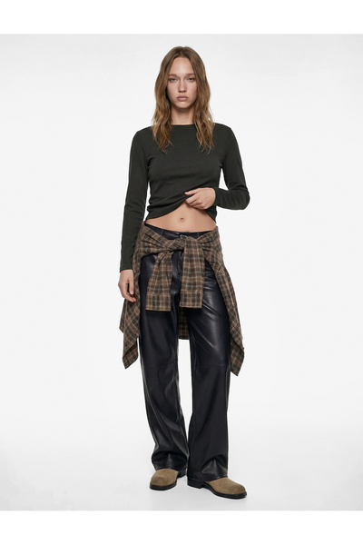 Koton ψηλός λαιμός εφαρμοστό Μακρυμάνικο μπλουζάκι