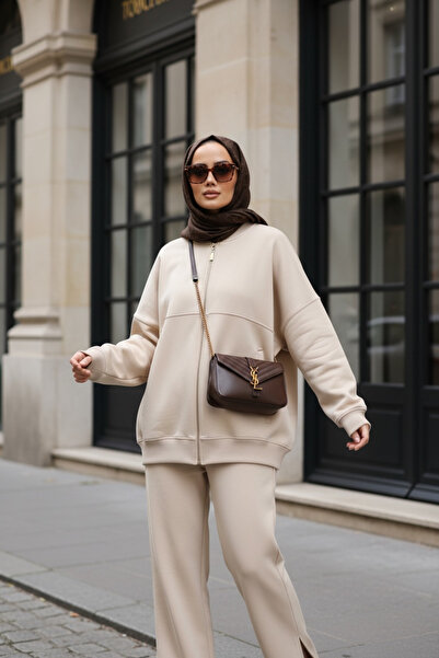 Aselim Hijap Moda 3 İplik Ş Fleece-Lined Bomber Double Hijab Set |   Cotton C...