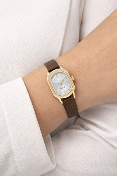 Ticarto ساعة يد نسائية من الجلد باللون البني الحادم طراز TCTSN001001S0448