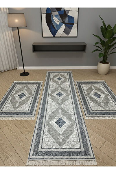 ALLGELSİN Yatak Odası Halısı Seti 3 'lü Yatak Odası Halı Takımı 2 Adet 80x150...