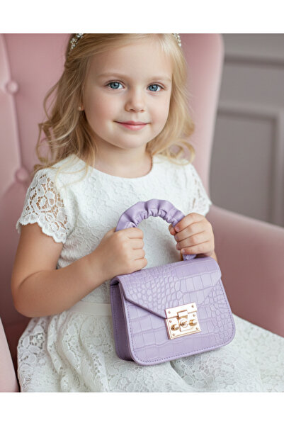 Çanta Trend - حقيبة جلدية صغيرة بنمط جلد التمساح مع مقبض قابل للشد