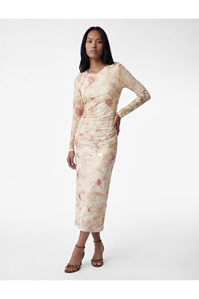 Koton Rochie cu mâneci lungi, cu model batik, cu imprimeu cu sclipici, bodyco...