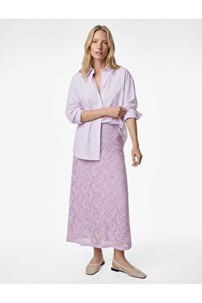 Koton Fusta lungă din dantelă cu croială standard în talie