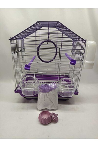 Mavi Kaktüs Çift Kapılı 30x23x37(yükseklik) Çekmeceli Muhabbet Kuşu Kafesi Ku...