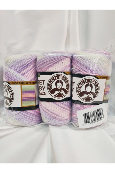 Ören Bayan SWEET BABY BATİK Ebruli El Örgü İpi (3 Adet) - Renk: 332