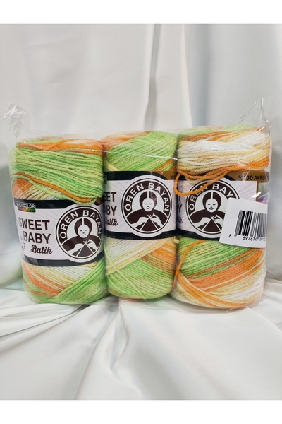 Ören Bayan SWEET BABY BATİK Ebruli El Örgü İpi (3 Adet) - Renk: 330