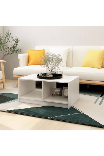 Concept Masă de cafea, albă, 75x50x33,5 cm, lemn masiv de pin