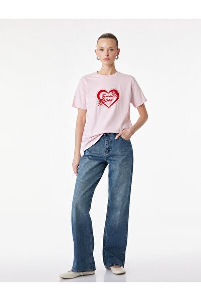 Koton Kadın T-shirt 6SAK50091EK PEMBE