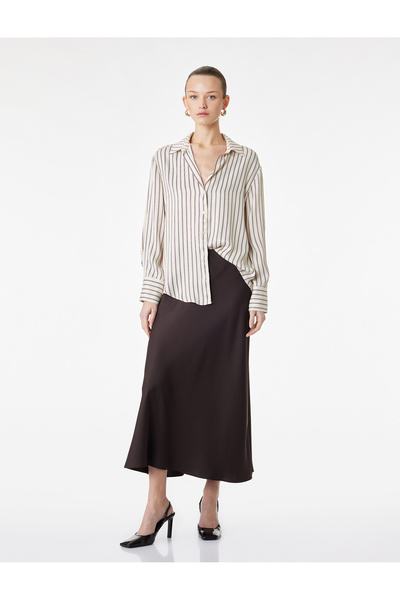 Koton Fusta midi din satin cu talie normală