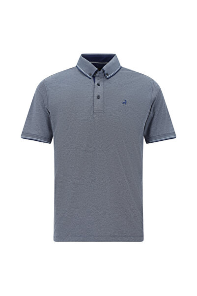 Kiğılı Tricou cu guler polo din bumbac, cu broderie și model, croială normală
