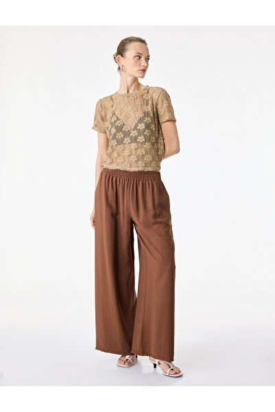 Koton Tricou crop cu mânecă scurtă, croială slim, cu decolteu tip crewneck și...