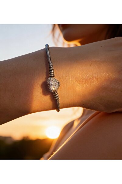 ZEY 925 Ayar Gümüş Takı-Zirkon Taşlı Kalpli Klipsli Kadın/Erkek Hediyelik Bil...