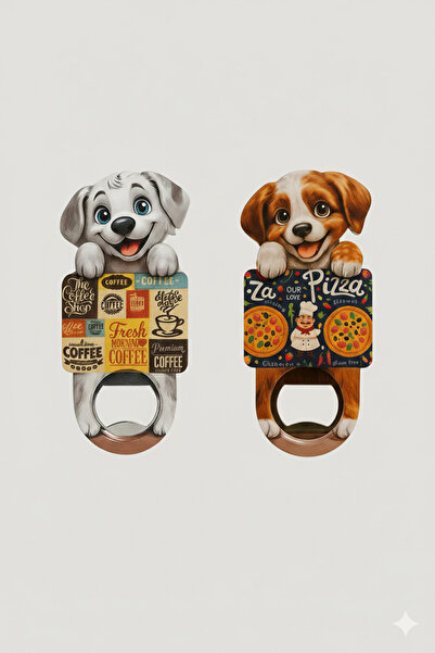 Righton Magnetic Dog Figured Bottle Opener – Metal Decorative Opener 11 cm -1...