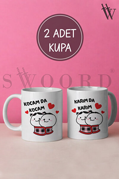 SWOORD Sevgiliye Özel Eğlenceli Kupa Bardak 2 ADET